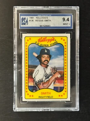Reggie Smith, 1981 Kellogg's 3D Super Stars, #36, Card Graded BSA 9.4 - Image 1 of 2