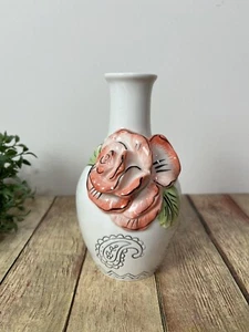 Fitz And Floyd PAISLEY PARK Coral Bud Vase 6.5” Tall New In Box - Picture 1 of 8