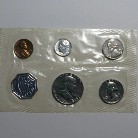 1961 US Proof Set - 5-Coin - NO Envelope Cover