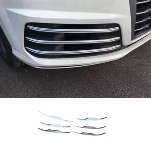 For Audi Q7 2016 2017-2018 2019 ABS Silver Front Fog Light Lamp Strip Trim 6PCS - Bild 1 von 12