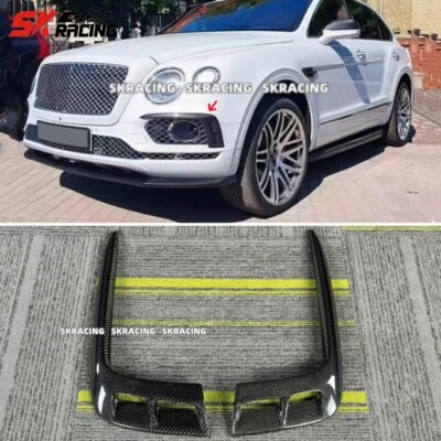 Front Bumper Side Splitter Canard Fins Trim Fits 2017-2020 Bentley Bentayga V8 - Image 1 of 4