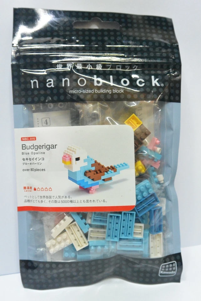 Blocos de construção nanobloco 80 peças - Budgerigar azul opalina - NBC_016 - Imagem 1 de 1