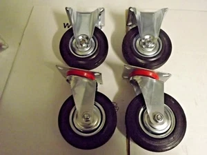 2 Lenkrollen  und 2 Bockrollen ( starr )Transportrollen 125 mm XXXXX - Bild 1 von 1