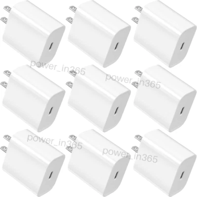 Lote 20W Adaptador de Corriente USB C Enchufe Cargador Rápido Bloque para iPhone Android Samsung Foto 1 de 4
