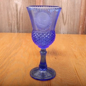 Calice vintage blu Fostoria Avon George Washington - Foto 1 di 5