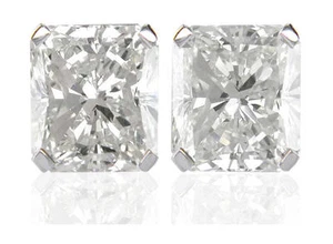 1.00ct Radiant Cut Diamond Solitaire Stud Earrings Certified D IF VG in Platinum - Picture 1 of 1