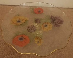 Vintage James Clarke & Sons English Stoke-on-Trent Glass Cake Stand - Picture 1 of 3