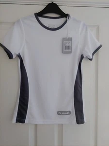 Ladies white and Grey Hummel T Shirt Small - Picture 1 of 8