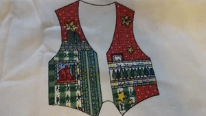 FABRIC PANEL North Woods VEST Just Cut Line Applique and Sew Cute Cabin - Picture 1 of 12