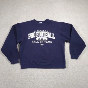 Vintage Pro Football Hall Of Fame XXL Sweatshirt Mens Medium Reebok Blue - Picture 1 of 12