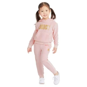 NWT Juicy Couture Girl Velour Pink Set Hoodie Jogger Pants Sz 5, 6, 7 - Picture 1 of 5