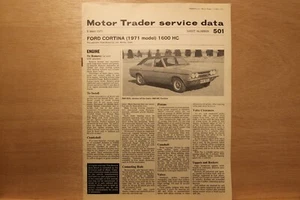 Original FORD CORTINA MK3 1600 HC (1971) Motor Trader Service Data No. 501 - Bild 1 von 1