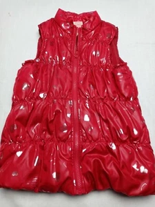 GIRL’S SIZE S/CH 6 SLEEVELESS HOT RED HEARTS SHINY PUFFER VEST FADED GLORY EXC - Picture 1 of 10