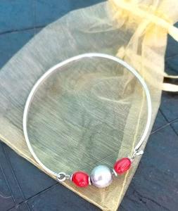BRACCIALE IN ARGENTO 800 BRACELET in SILVER and red CORAL from Napoli Italy - Foto 1 di 23