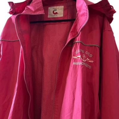Vintage Cape Cod Massachusetts Jacket Womens XL Pink Full Zip Windbreaker Retro - Image 1 of 4
