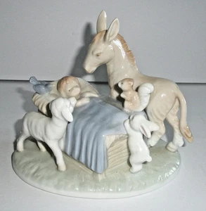 RR Belén Romano Japón Navidad Bebé Jesús Animales Caja de Música Adeste Fidele - Imagen 1 de 7