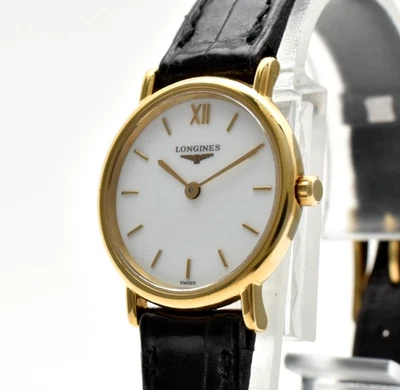 Винтажные [как новые] женские часы Longines La Grand Classic L4.120.2 золото белый Qz - Изображение 1 из 4