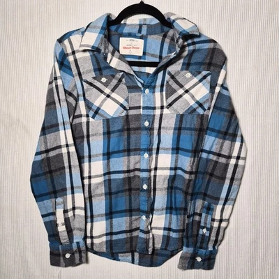Urban Pipeline Ultimate Flannel Shirt Boys XL Black Plaid Long Sleeve Cotton  - Image 1 of 4