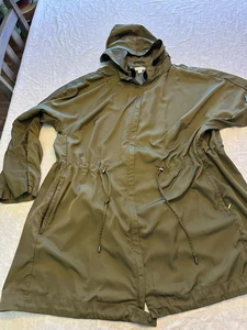 JJill Rain, Wind, Weather Coat Size 2 Olive Green, Excellent! J Jill - Picture 1 of 14