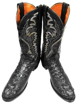 Botas Dan Post Exóticas Genuinas Caimán Corte Cabeza de Cocodrilo Hechas a Mano 8.5 D ¡¡¡COMO NUEVAS!!!! Foto 1 de 4