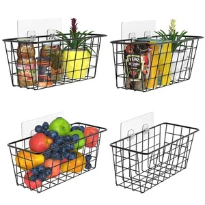 Over the Cabinet Door Organizer Wall Wire Baskets Hanging Kitchen Basket Shel... - Picture 1 of 8