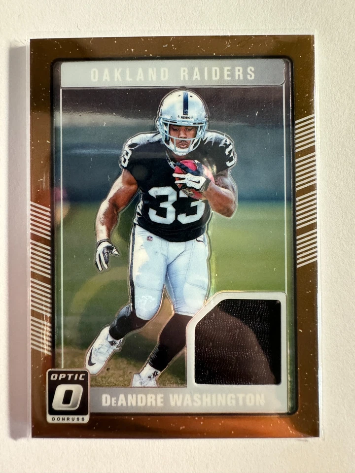 K186,902- 2016 Donruss Optic Rookie Threads Bronze #12 DeAndre Washington Jersey - Image 1 of 1