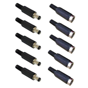 5 Pair (10x) 2.1x5.5mm Male Female DC Power Plug Socket Jack Connector PaY YT - Picture 1 of 6