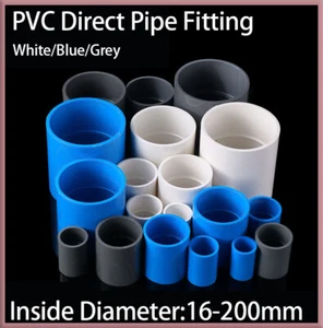 PVC Straight Pipe Fitting Direct Water Pipe Socket Joint Coupling Color 16~200mm - Picture 1 of 12