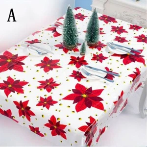 Christmas Tablecloth Waterproof Oilproof Disposable Table Cover Party Decor DIY - Picture 1 of 17
