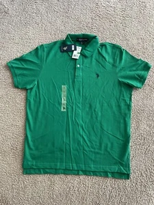 Asociación de polo de EE. UU. Camisa estándar verde liso talla L para hombre talla L - Imagen 1 de 5