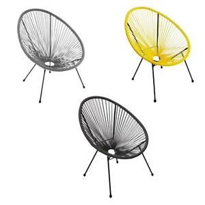 Pack conjunto de 2 sillas trenzado Jardín terraza Uso interior y exterior relax - Imagen 1 de 13