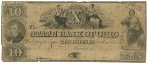 18XX State Bank of Ohio, Licking County, Newark, OH $10 Obsolete Note (L2466) - Picture 1 of 2
