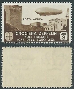 1933 EGEO POSTA AEREA ZEPPELIN 3 LIRE MNH ** - RC14-9 - Picture 1 of 1