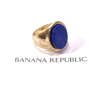 Banana Republic Damen blau Lapis oval glänzend Siegelring Gr. 5 neu mit Etikett 45 - Bild 1 von 5