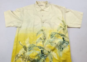 Tommy Bahama Mens Shirt Size M Yellow Hawaiian Floral Button Down - Picture 1 of 7