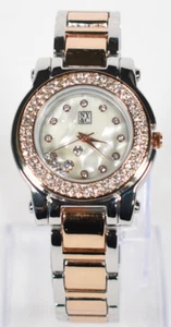 NY&C Women's Watch Two Tone Crystal Bezel Silver Rose Gold Tone 35mm #L064 - Picture 1 of 17