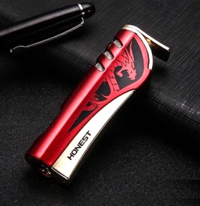Fire-Breathing Dragon Single Jet Windproof Cigar/Cigarette Torch Lighter - Red - Picture 1 of 3