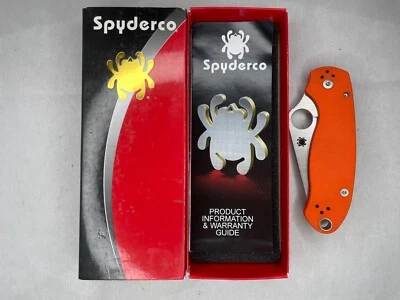 Cuchillo de acero satinado Spyderco Para 3 naranja G10 CTS-XHP C223GPOR RARO Foto 1 de 4