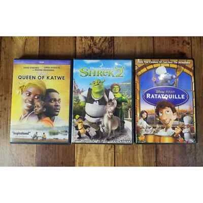 Lot of 3 Children's DVDs Shrek 2 Disney's Ratatouille Queen of Katwe - Image 1 of 4