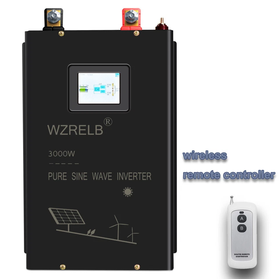 3000W Split Phase Pure Sine Wave Inverter 48V to 120V 240V Solar Home Remote Car - Image 1 of 4