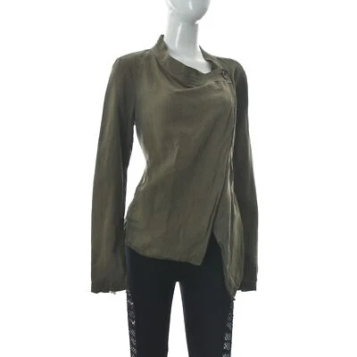 NOA Womens Asymmetric Wrap Top Long Sleeve cardigan XL Fatigue Green Genuine Foto 1 de 4