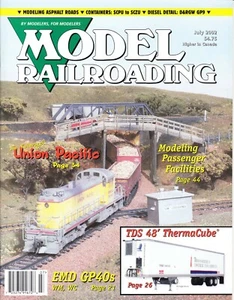MODEL RAILROADING 7/02 TDS 48' THERMACUBE, WM, WISCONSIN CENTRAL GP40, D&RGW GP9 - Picture 1 of 2