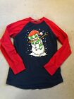 Holiday Time Shirt Youth Extra Large (14-16) Snowman Raglan Funny Tee