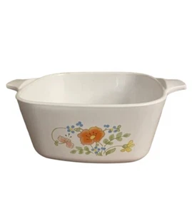 VINTAGE CORNING WARE SMALL 5-1/4" BAKING DISH  ORANGE POPPY`S RETIRED NO LID EUC - Picture 1 of 4