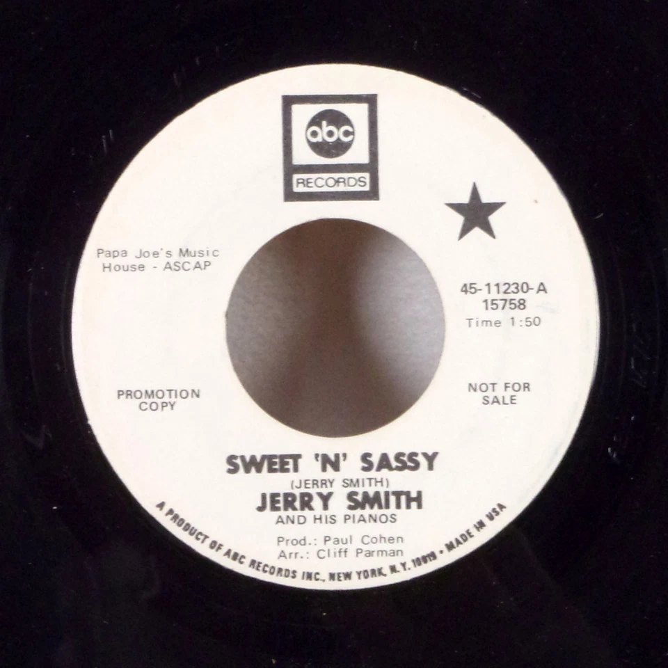 Jerry Smith Sunrise Serenade / Sweet N Sassy 7" 45 ABC Records WLP promo M- - Image 1 of 1