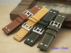 Genuine Leather band bracelet strap (fits) Hamilton X-WIND AVIATION QNE 