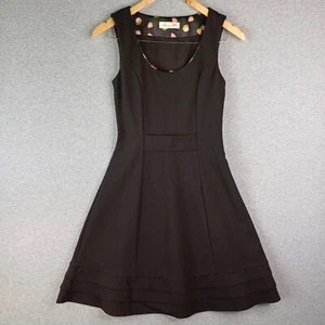 Alannah Hill Dress Womens Size 8 Black Strawberries Fit and Flare Ruffles Fun - Picture 1 of 13