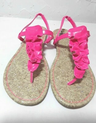 SANDALS YOUTH GIRLS SIZE "12" "2" "5" "6" PINK Elastic Slingback - Image 1 of 4