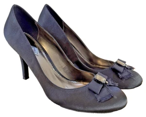 Phase Eight Women's UK Size 7 EU 40 Gorgeous Black Satin Stiletto Heels - Picture 1 of 16
