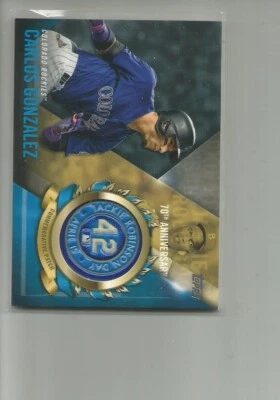 2017 Topps Jackie Robinson Logo Patch #JRPCCG Carlos Gonzalez - Image 1 of 2